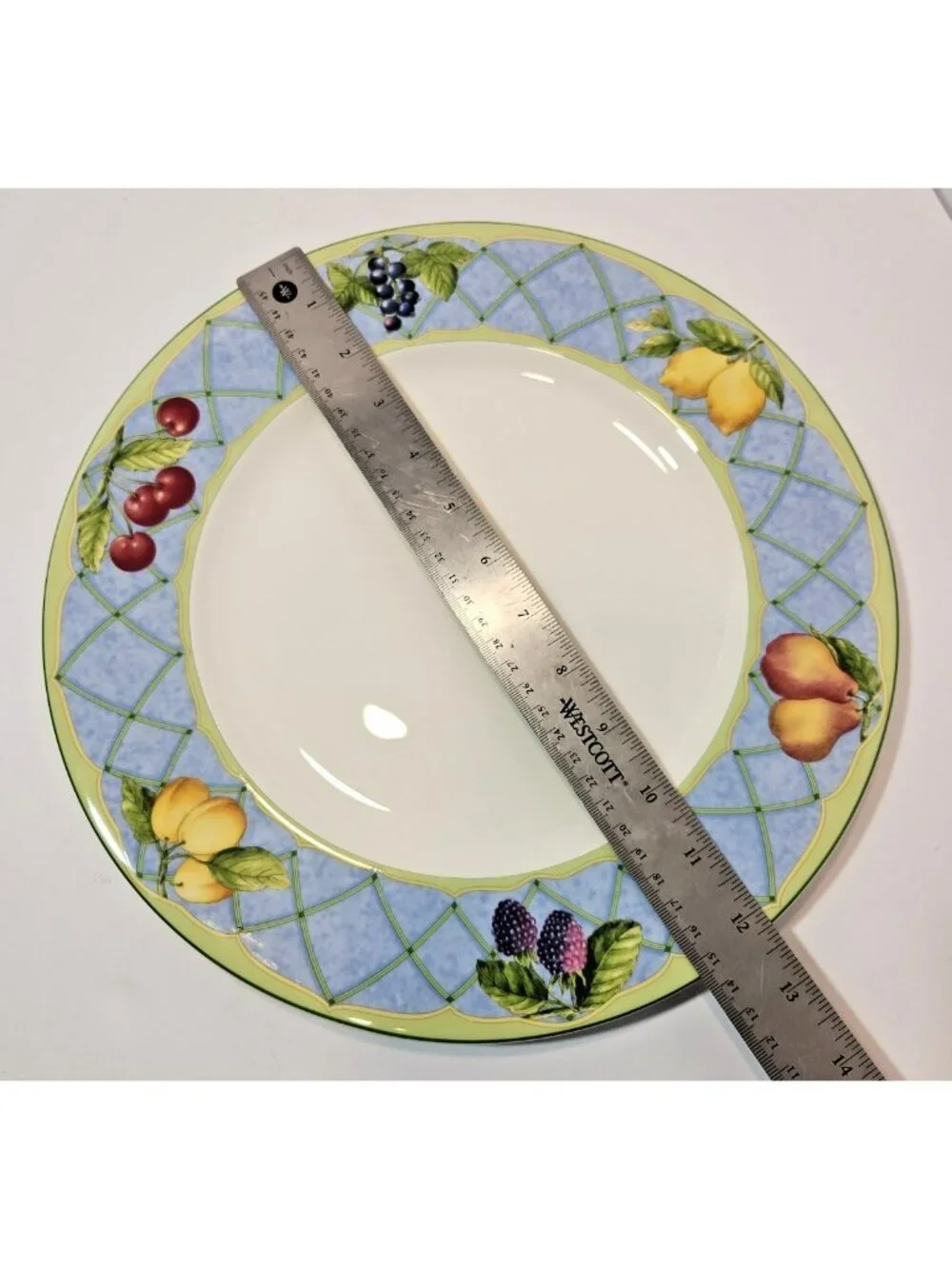 Vintage Mikasa Fruit Rapture Round Porcelain Chop Plate /Platter 12